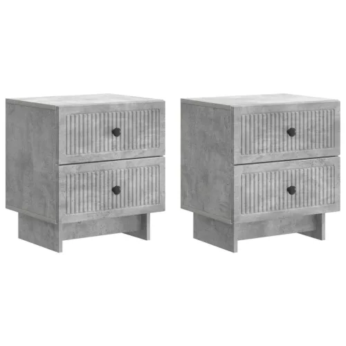  Éjjeliszekrény 2 pcs Betonszürke 43 x 34,5 x 47,5 cm Szerelt Fa