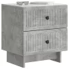  Éjjeliszekrény 2 pcs Betonszürke 43 x 34,5 x 47,5 cm Szerelt Fa