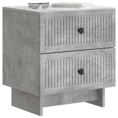  Éjjeliszekrény 2 pcs Betonszürke 43 x 34,5 x 47,5 cm Szerelt Fa