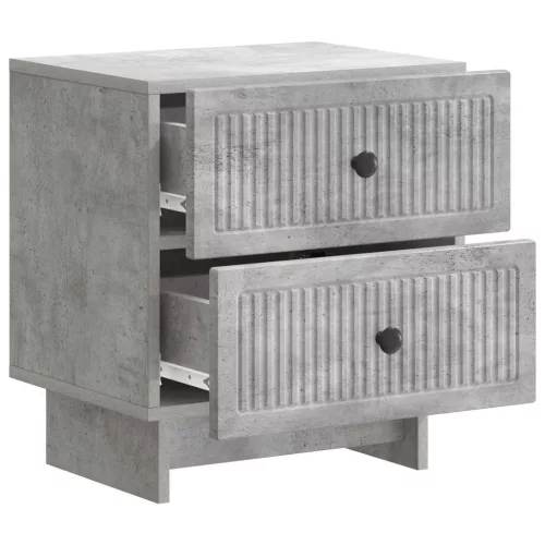  Éjjeliszekrény 2 pcs Betonszürke 43 x 34,5 x 47,5 cm Szerelt Fa