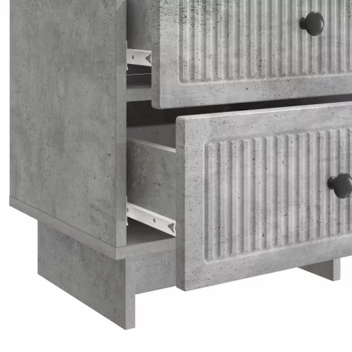  Éjjeliszekrény 2 pcs Betonszürke 43 x 34,5 x 47,5 cm Szerelt Fa