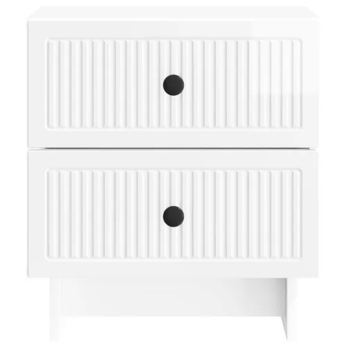  Éjjeliszekrény 2 pcs Magasfényű Fehér 43 x 34,5 x 47,5 cm