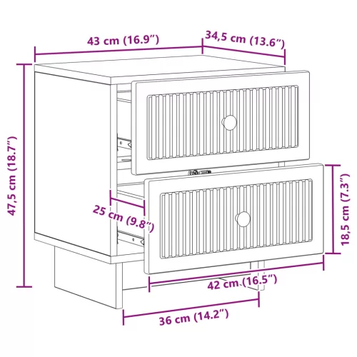  Éjjeliszekrény 2 pcs Magasfényű Fehér 43 x 34,5 x 47,5 cm