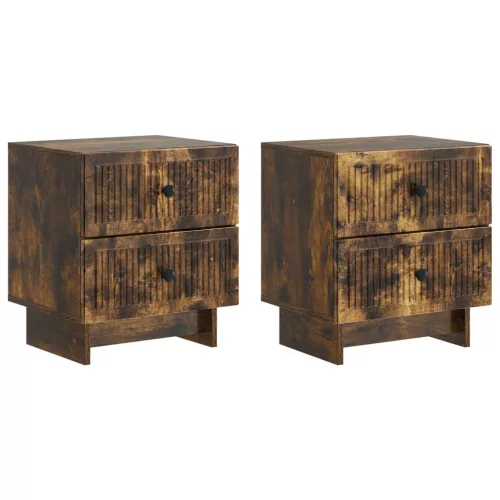  Éjjeliszekrény fiókkal 2 pcs Füstös Tölgy 43 x 34,5 x 47,5 cm