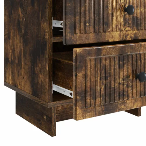  Éjjeliszekrény fiókkal 2 pcs Füstös Tölgy 43 x 34,5 x 47,5 cm