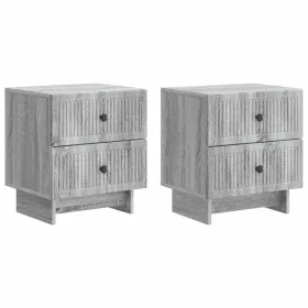    Éjjeliszekrény fiókkal 2 pcs Szürke Sonoma 43 x 34,5 x 47,5 cm