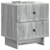  Éjjeliszekrény fiókkal 2 pcs Szürke Sonoma 43 x 34,5 x 47,5 cm