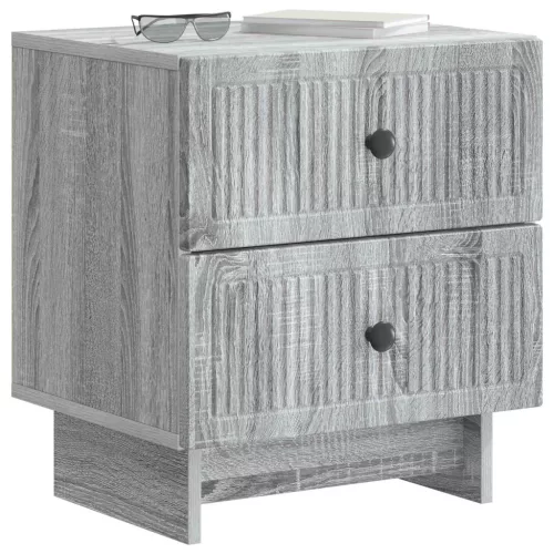  Éjjeliszekrény fiókkal 2 pcs Szürke Sonoma 43 x 34,5 x 47,5 cm