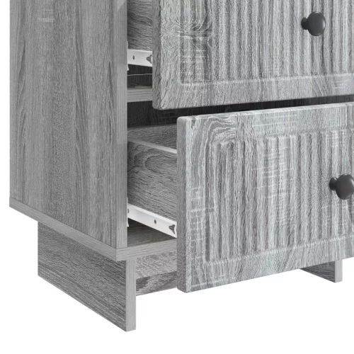  Éjjeliszekrény fiókkal 2 pcs Szürke Sonoma 43 x 34,5 x 47,5 cm