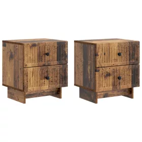    Éjjeliszekrény 2 pcs Antik Fa 43 x 34,5 x 47,5 cm Szerelt Fa