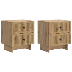    Éjjeliszekrény fiókkal 2 pcs Kézműves Tölgy 43 x 34,5 x 47,5 cm