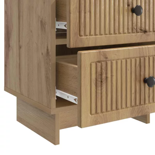  Éjjeliszekrény fiókkal 2 pcs Kézműves Tölgy 43 x 34,5 x 47,5 cm