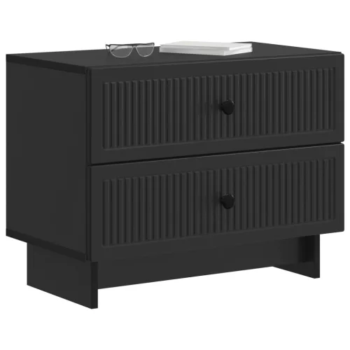  Éjjeliszekrény fiókkal Fekete 62 x 34,5 x 47,5 cm Szerelt Fa