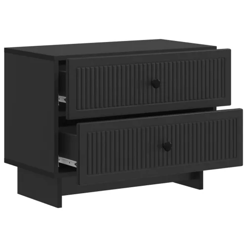  Éjjeliszekrény fiókkal Fekete 62 x 34,5 x 47,5 cm Szerelt Fa