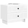  Éjjeliszekrény Magasfényű Fehér 62 x 34,5 x 47,5 cm Szerelt Fa