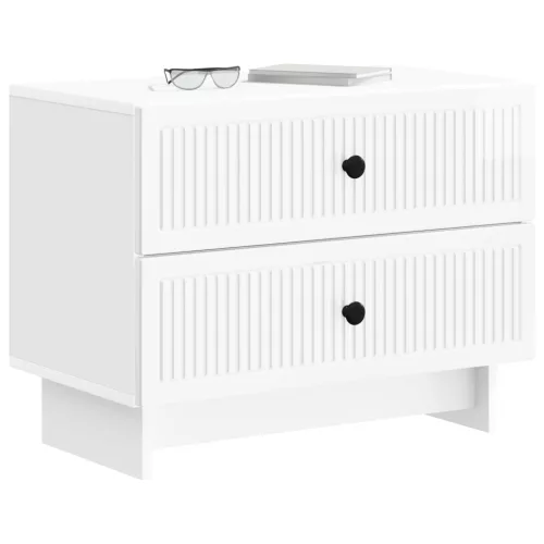  Éjjeliszekrény Magasfényű Fehér 62 x 34,5 x 47,5 cm Szerelt Fa