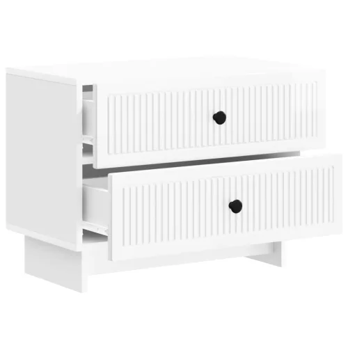  Éjjeliszekrény Magasfényű Fehér 62 x 34,5 x 47,5 cm Szerelt Fa