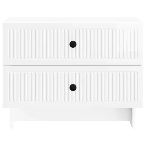  Éjjeliszekrény Magasfényű Fehér 62 x 34,5 x 47,5 cm Szerelt Fa