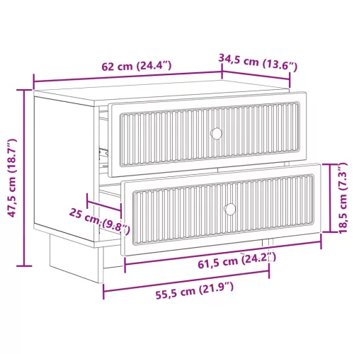  Éjjeliszekrény Magasfényű Fehér 62 x 34,5 x 47,5 cm Szerelt Fa