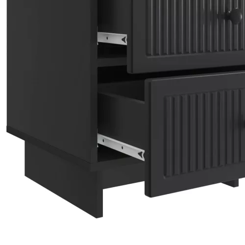  Éjjeliszekrény fiókkal Fekete 43 x 41 x 66,5 cm Szerelt Fa