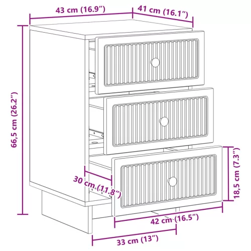  Éjjeliszekrény fiókkal Betonszürke 43 x 41 x 66,5 cm Szerelt Fa