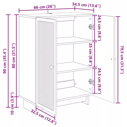  Széf Antik Fa 66 x 34,5 x 90 cm Szerelt Fa