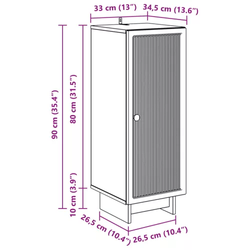  Cabinet Kézműves Tölgy 33 x 34,5 x 90 cm Mérnöki fa