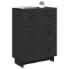  Fiókos szekrény Fekete 66 x 34,5 x 90 cm Szerelt Fa