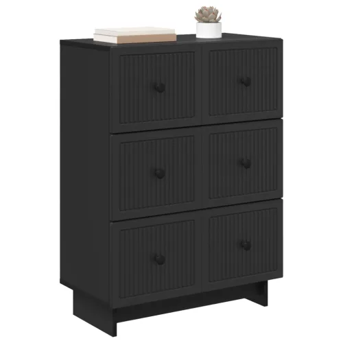  Fiókos szekrény Fekete 66 x 34,5 x 90 cm Szerelt Fa