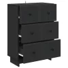  Fiókos szekrény Fekete 66 x 34,5 x 90 cm Szerelt Fa