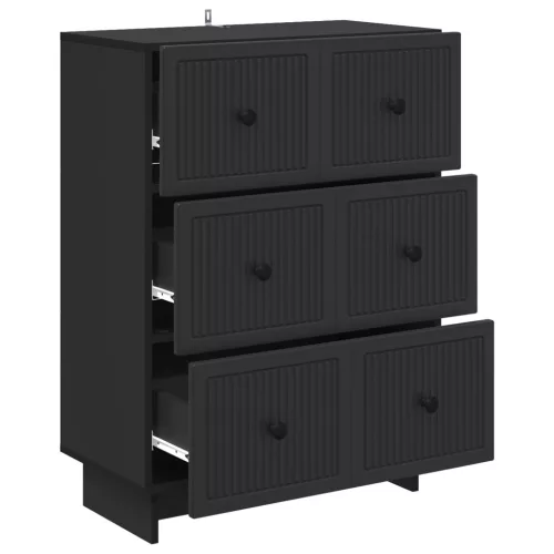  Fiókos szekrény Fekete 66 x 34,5 x 90 cm Szerelt Fa