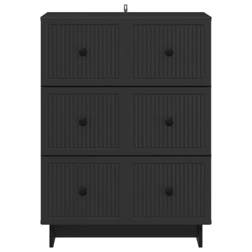  Fiókos szekrény Fekete 66 x 34,5 x 90 cm Szerelt Fa