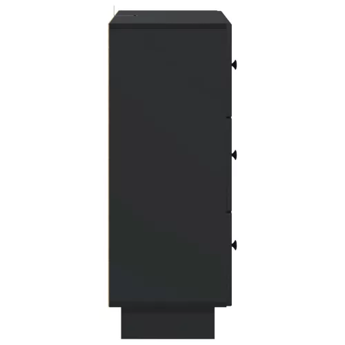  Fiókos szekrény Fekete 66 x 34,5 x 90 cm Szerelt Fa