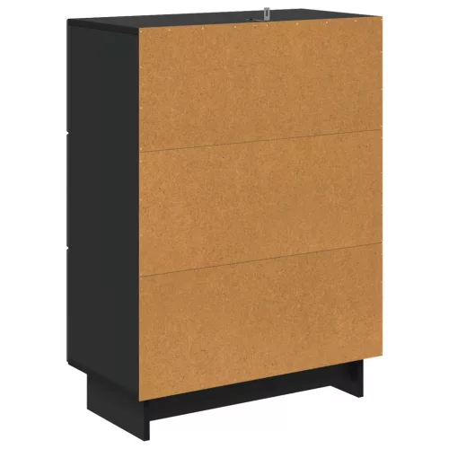  Fiókos szekrény Fekete 66 x 34,5 x 90 cm Szerelt Fa