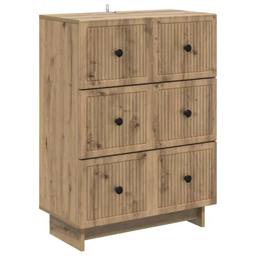  Fiókos szekrény Kézműves Tölgy 66 x 34,5 x 90 cm Szerelt Fa