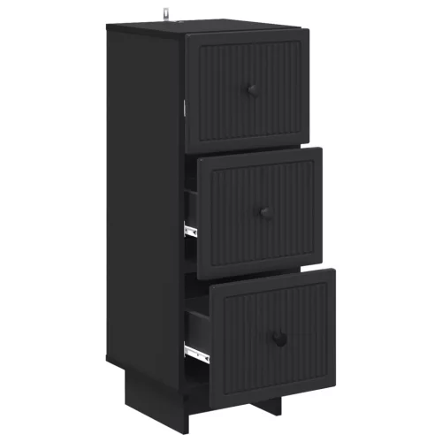  Fiókos szekrény Fekete 33 x 34,5 x 90 cm Szerelt Fa