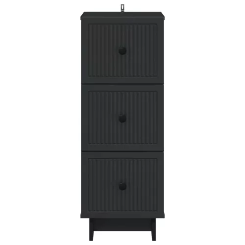  Fiókos szekrény Fekete 33 x 34,5 x 90 cm Szerelt Fa