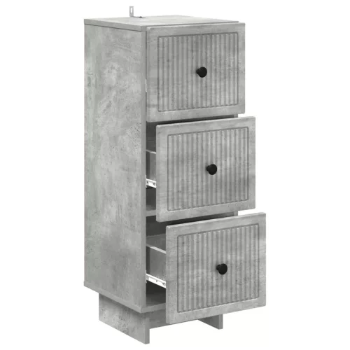  Fiókos szekrény Betonszürke 33 x 34,5 x 90 cm Szerelt Fa
