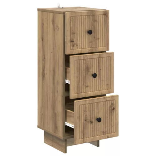  Fiókos szekrény Kézműves Tölgy 33 x 34,5 x 90 cm Szerelt Fa