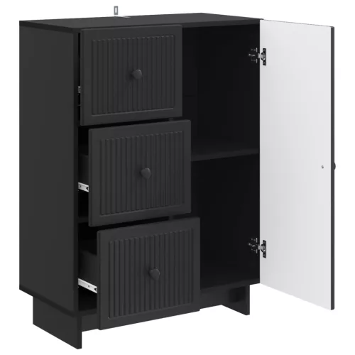  Széf fiókkal Fekete 66 x 34,5 x 90 cm Szerelt Fa