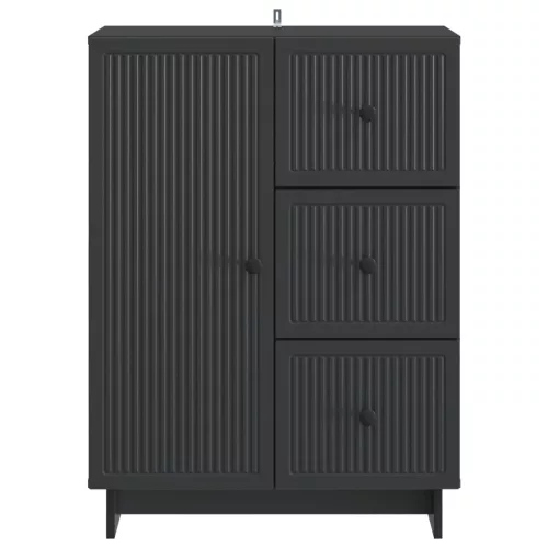  Széf fiókkal Fekete 66 x 34,5 x 90 cm Szerelt Fa