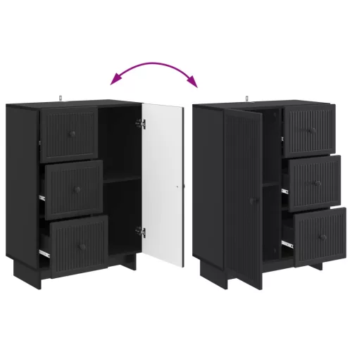  Széf fiókkal Fekete 66 x 34,5 x 90 cm Szerelt Fa