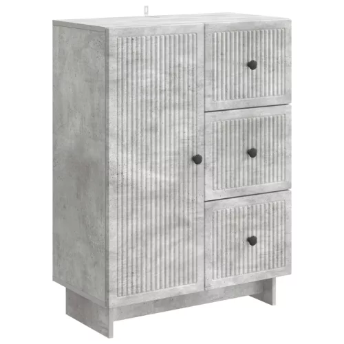  Széf fiókkal Betonszürke 66 x 34,5 x 90 cm Szerelt Fa