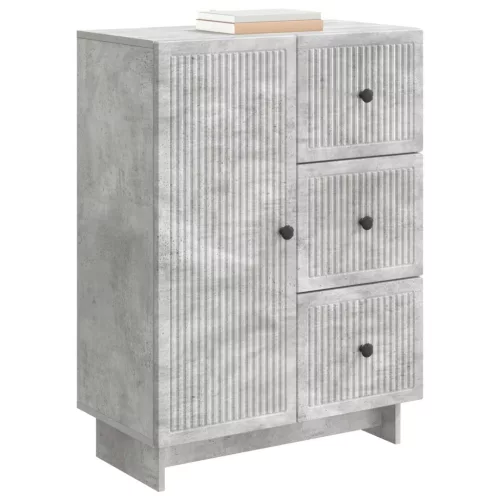  Széf fiókkal Betonszürke 66 x 34,5 x 90 cm Szerelt Fa