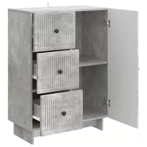  Széf fiókkal Betonszürke 66 x 34,5 x 90 cm Szerelt Fa