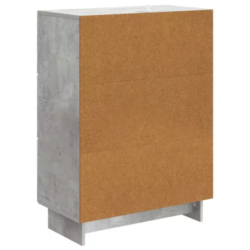  Széf fiókkal Betonszürke 66 x 34,5 x 90 cm Szerelt Fa