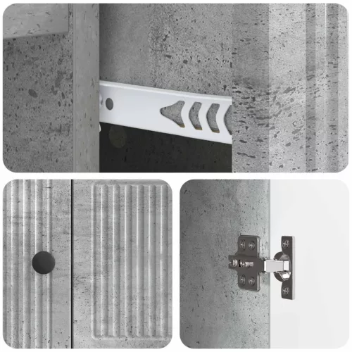  Széf fiókkal Betonszürke 66 x 34,5 x 90 cm Szerelt Fa