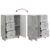  Széf fiókkal Betonszürke 66 x 34,5 x 90 cm Szerelt Fa