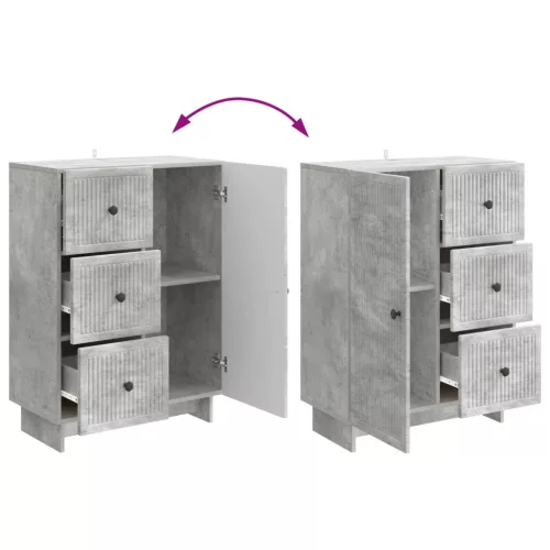  Széf fiókkal Betonszürke 66 x 34,5 x 90 cm Szerelt Fa