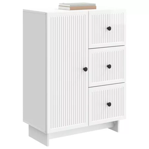  Széf fiókkal Magasfényű Fehér 66 x 34,5 x 90 cm Szerelt Fa